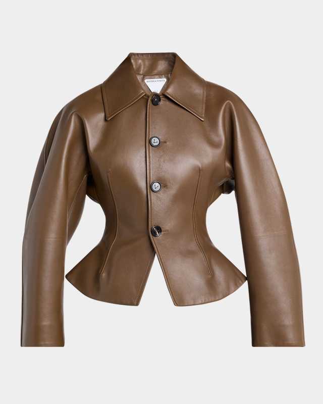 Soft Nappa Leather Waister Shirt Jacket